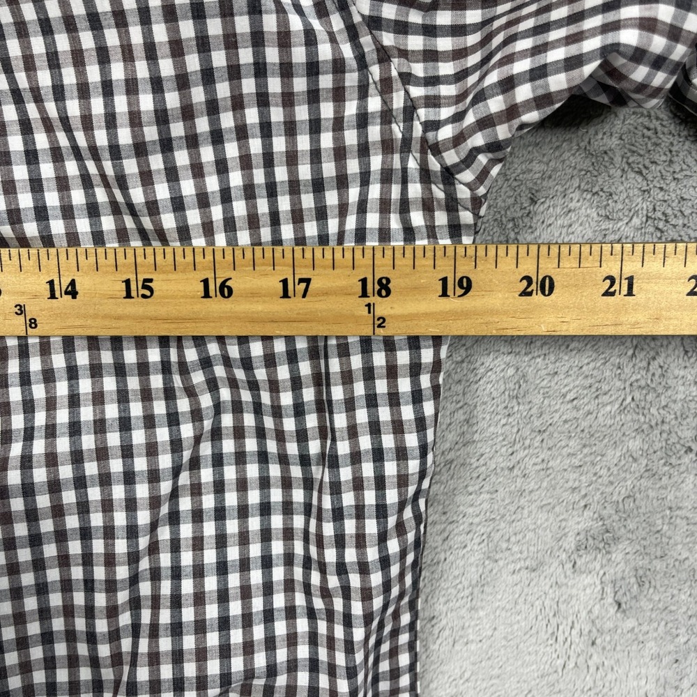 Chef Works Button Up Shirt Mens S Brown Gingham Urban Collection Long Sleeve - Picture 8 of 11
